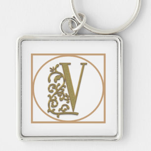 LETTER V MONOGRAM Schöne Hochzeit Neues Zuhause-Ge Schlüsselanhänger