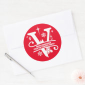 Letter V Monogramm Anfangsname Gruß Runder Aufkleber (Umschlag)