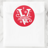Letter V Monogramm Anfangsname Gruß Runder Aufkleber (Tasche)