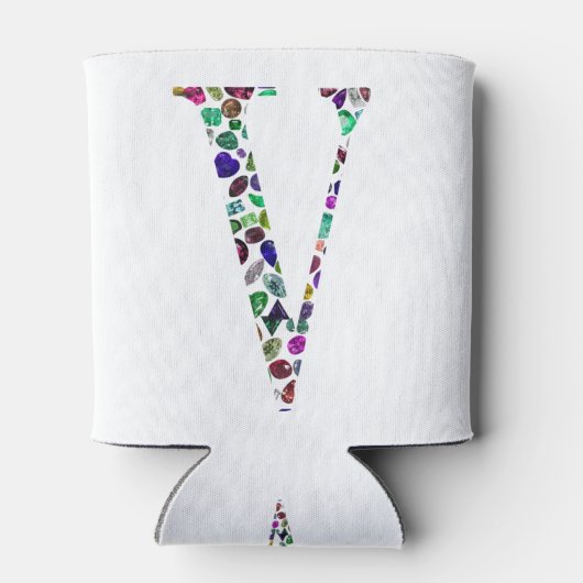 Letter V Monogramm Dosenkühler (Rückseite)