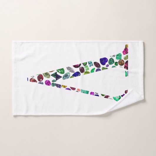 Letter V Monogramm Handtuch (Handtuch)