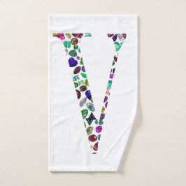 Letter V Monogramm Handtuch