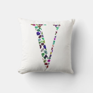 Letter V Monogramm Kissen