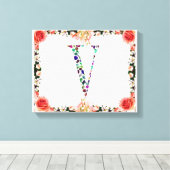 Letter V Monogramm Leinwanddruck (Insitu (Holzboden))