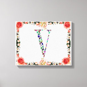 Letter V Monogramm Leinwanddruck