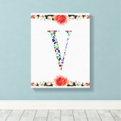 Letter V Monogramm Leinwanddruck (Insitu (Holzboden))