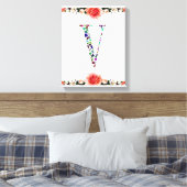 Letter V Monogramm Leinwanddruck (Insitu (Schlafzimmer))