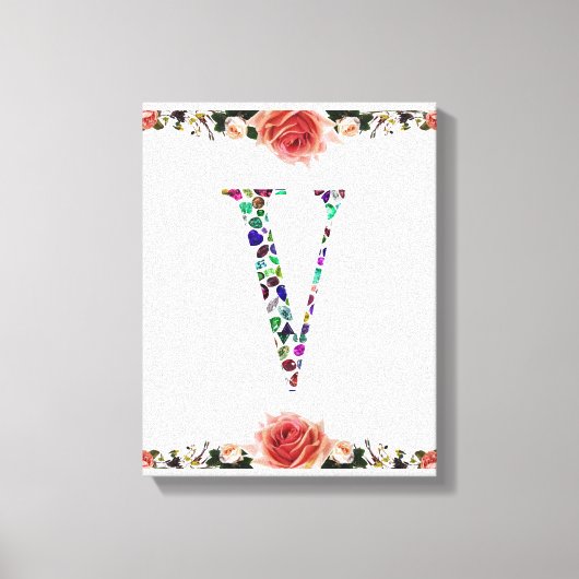 Letter V Monogramm Leinwanddruck (Vorderseite)