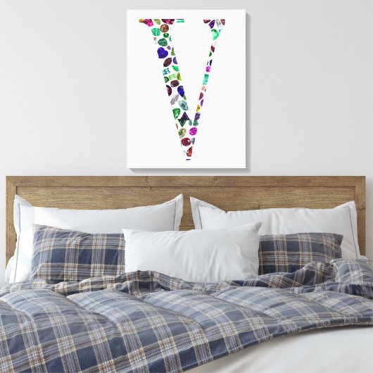 Letter V Monogramm Leinwanddruck (Insitu (Schlafzimmer))