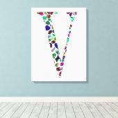 Letter V Monogramm Leinwanddruck (Insitu (Holzboden))