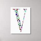 Letter V Monogramm Leinwanddruck (Vorderseite)
