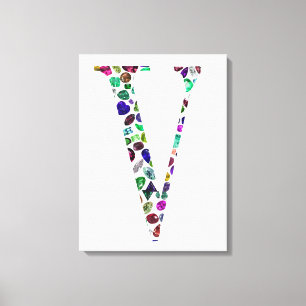Letter V Monogramm Leinwanddruck