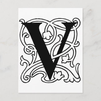 Letter V Monogramm Postkarte