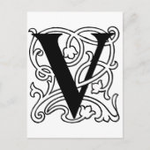 Letter V Monogramm Postkarte (Vorderseite)