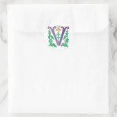 Letter V Monogramm Runder Aufkleber (Tasche)