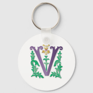 Letter V Monogramm Schlüsselanhänger