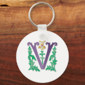 Letter V Monogramm Schlüsselanhänger (Vorderseite)