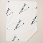 Letter V Monogramm Sherpadecke (Vorderseite)