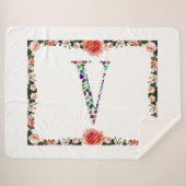 Letter V Monogramm Sherpadecke (Vorderseite (Horizontal))