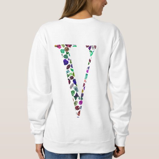 Letter V Monogramm Sweatshirt (Rückseite)
