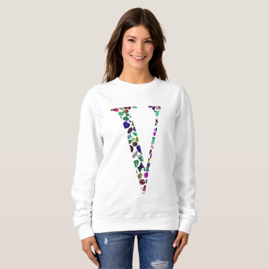 Letter V Monogramm Sweatshirt (Vorne ganz)