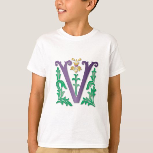 Letter V Monogramm T-Shirt (Vorderseite)