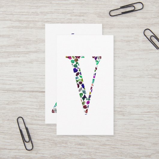 Letter V Monogramm Visitenkarte (Vorderseite/Rückseite Beispiel)