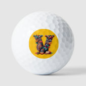 Letter V Thanksgiving turkey style gift Golfball (Vorderseite)