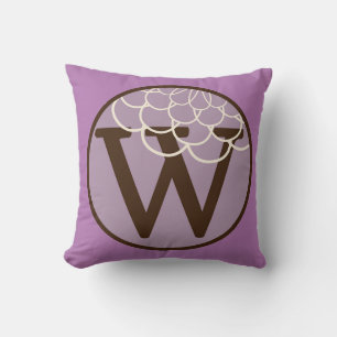 Letter W Alphabet Kissen im Wilden Orchid