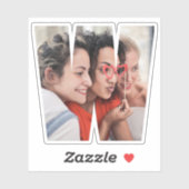 Letter W Alphabet & Photo Custom-Cut Vinyl Sticker (Blatt)