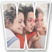 Letter W Alphabet & Photo Custom-Cut Vinyl Sticker (Vorderseite)