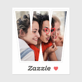 Letter W Alphabet & Photo Custom-Cut Vinyl Sticker