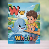 Letter W Alphabet Poster – W is for Whale (Neutral)