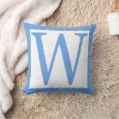 Letter W Baby Blue Border Kissen (Decke)
