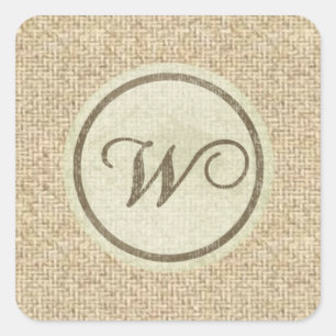 Letter W bedeckt rustikale Design-Aufkleber Quadratischer Aufkleber