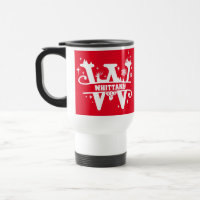 Letter W Christmas Monogram, Anfangsname Rot