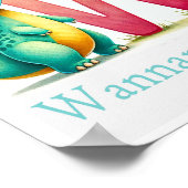 Letter W, Dinosaur Alphabet Watercolor Poster (Ecke)