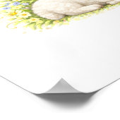 Letter W Gold Spring Nature Monogram Baby Lamb Kid Poster (Ecke)