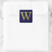 Letter W Gold Square Sticker (Tasche)