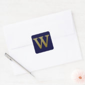 Letter W Gold Square Sticker (Umschlag)
