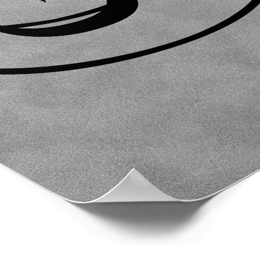 Letter W, Gothic Monogram Black Poster (Ecke)