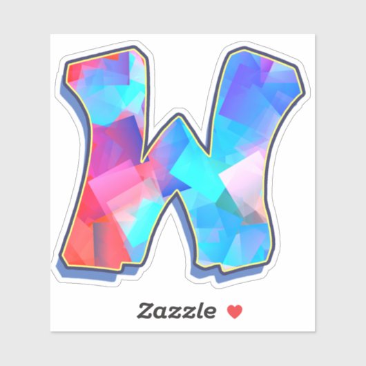 Letter W_ Graffiti Alphabet Letters Aufkleber (Blatt)