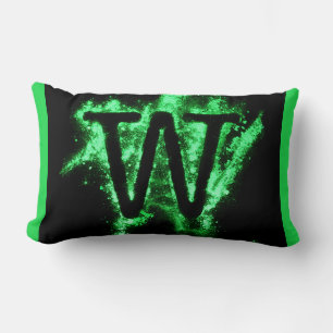 Letter W Green Hauptstadt Alphabet Lendenkissen