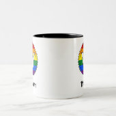 Letter W Initial & Name Gay Pride Rainbow Monogram Zweifarbige Tasse (Mittel)
