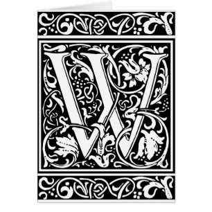 Letter W Mittelalterliche Monogram Art Nouveau