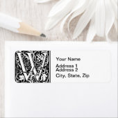 Letter W Mittelalterliche Monogram Art Nouveau (Insitu)