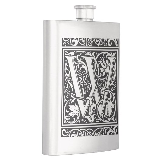 Letter W Mittelalterliche Monogram Art Nouveau Flachmann (Rechts)