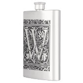 Letter W Mittelalterliche Monogram Art Nouveau Flachmann (Links)
