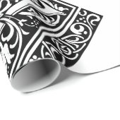 Letter W Mittelalterliche Monogram Art Nouveau Geschenkpapier (Rolleneckpunkt)