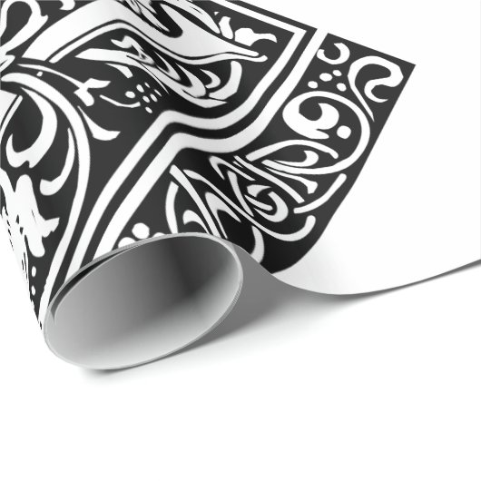 Letter W Mittelalterliche Monogram Art Nouveau Geschenkpapier (Rolleneckpunkt)